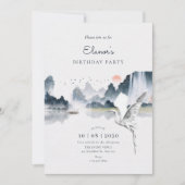 Invitation Aquarelle art paysage naturel anniversaire (Devant)