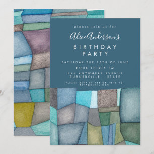 Invitation Aquarelle Artiste Anniversaire Fête Personnalisée