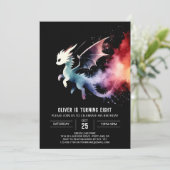 Invitation Aquarelle Artistic Dragon Anniversaire (Debout devant)