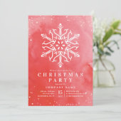Invitation Aquarelle artistique Flocon de neige Fête de Noël  (Debout devant)