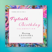 Invitation Aquarelle artistique Floral N'IMPORTE QUEL Anniver