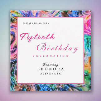 Invitation Aquarelle artistique Floral N'IMPORTE QUEL Anniver