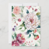 Invitation Aquarelle asiatique boho floral. Mariage de Bohême (Dos)