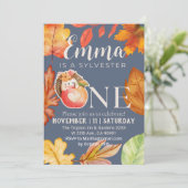 Invitation Aquarelle automnale de Sylvestre le hérisson (Debout devant)