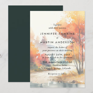 Invitation Aquarelle Automne Automne Mariage extérieur