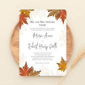 Invitation Aquarelle Automne Élégant Mariage élégant