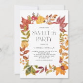 Invitation Aquarelle Automne Feuilles Cadre Automne Douce Aut (Devant)