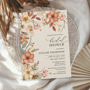 Invitation Aquarelle automne fleur sauvage douche nuptiale