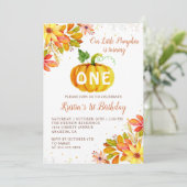 Invitation Aquarelle Automne Floral Citrouille Automne Annive (Debout devant)