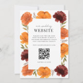 Invitation Aquarelle Automne Floral QR Code Tout en un Mariag (Dos)