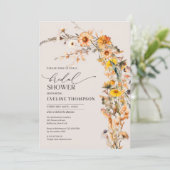 Invitation Aquarelle automne jaune orange brun fleur sauvage (Debout devant)