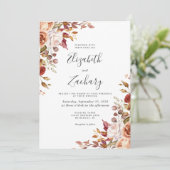Invitation Aquarelle Automne Mariage Floral (Debout devant)