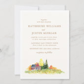 Invitation Aquarelle Automne Nature Inspiré Mariage (Devant)