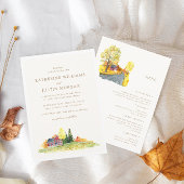 Invitation Aquarelle Automne Nature Inspiré Mariage