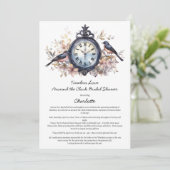 Invitation Aquarelle Autour De La Fête des mariées Horloge (Debout devant)