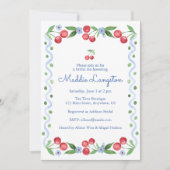 Invitation aquarelle aux cerises grandmillennial (Devant)