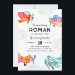Invitation Aquarelle Avions Nuages Sky Kid Avion Anniversaire<br><div class="desc">Aquarelle Avions Nuages Sky Kid Avion Invitation d'anniversaire</div>