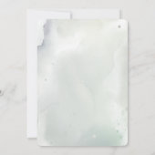 Invitation Aquarelle Baby Deer Flower Rose Vert 1er (Dos)