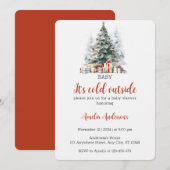 Invitation Aquarelle Baby it’s Cold Outdoor Baby shower (Devant / Derrière)