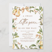 Invitation Aquarelle Baby shower à poires florales (Devant)