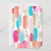 Invitation Aquarelle Baby shower Abstrait de pointes de bross (Dos)