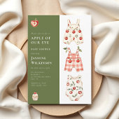 Invitation Aquarelle Baby shower Apple vert et rouge