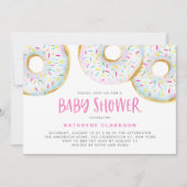Invitation Aquarelle Baby shower blanc arrosé (Devant)