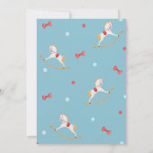 Invitation Aquarelle Baby shower bleu Cheval Rocse (Dos)