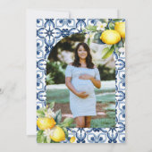Invitation Aquarelle Baby shower citron italien (Dos)