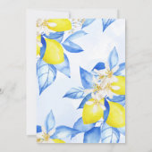 Invitation Aquarelle Baby shower Citrus Citron bleu Floral (Dos)