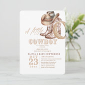 Invitation Aquarelle Baby shower Cowboy Russe (Debout devant)