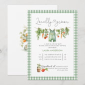 Invitation Aquarelle Baby shower cultivé localement (Devant / Derrière)