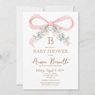 Invitation Aquarelle Baby shower de cabot rose