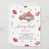 Invitation Aquarelle Baby shower de camion fraise (Devant)