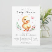 Invitation Aquarelle Baby shower de canard imprimable (Debout devant)