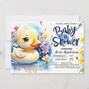 Invitation Aquarelle Baby shower de canard Whimsy