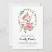 Invitation Aquarelle Baby shower de chat Ballerina (Devant)