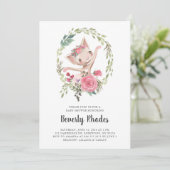 Invitation Aquarelle Baby shower de chat Ballerina (Debout devant)