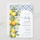 Invitation Aquarelle Baby shower de citron méditerranéen (Devant)