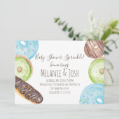Invitation Aquarelle Baby shower de Donut Parsemer doux (Debout devant)