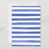 Invitation Aquarelle Baby shower de fleurs bleu et jaune (Dos)