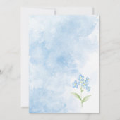 Invitation Aquarelle Baby shower de fleurs bleues (Dos)