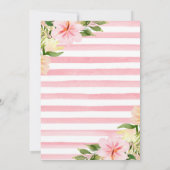 Invitation Aquarelle Baby shower de fleurs rose tropicale (Dos)