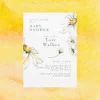 Aquarelle Baby shower de marguerites blanches