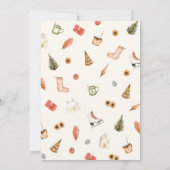 Invitation Aquarelle Baby shower de Noël cosy (Dos)