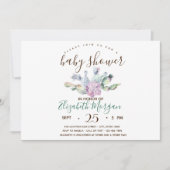 Invitation Aquarelle Baby shower de points de cactus succulen (Devant)
