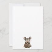Invitation Aquarelle Baby shower de souris d'animaux de bois (Dos)