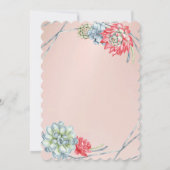 Invitation Aquarelle Baby shower de succulents rouges du dése (Dos)