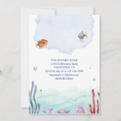 Invitation Aquarelle Baby shower de tortue marine (Dos)