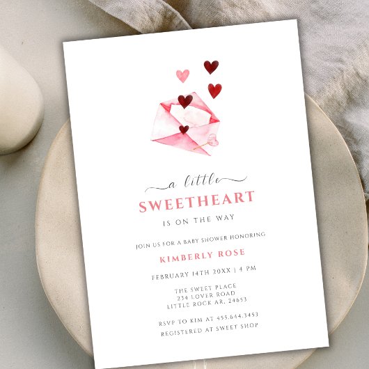 Invitation Aquarelle Baby shower de Valentines